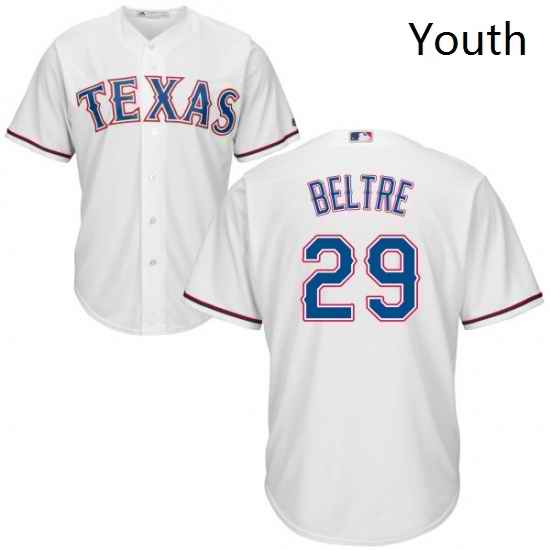 Youth Majestic Texas Rangers 29 Adrian Beltre Authentic White Home Cool Base MLB Jersey